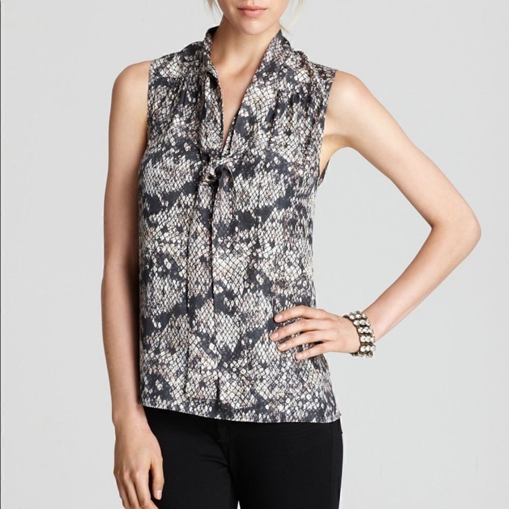 Theory Arilia Snake Lace Sleeveless Top Size Large